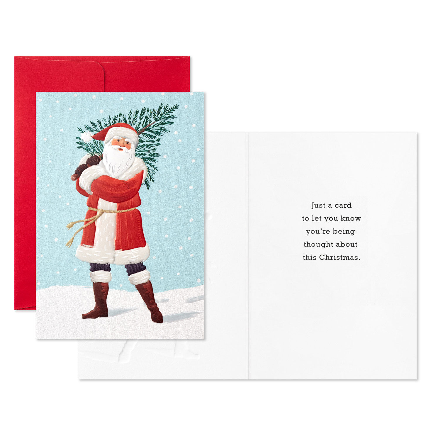 Santa Carrying Fir Tree Packaged Christmas Cards, Set of 5 for only USD 5.00 | Hallmark