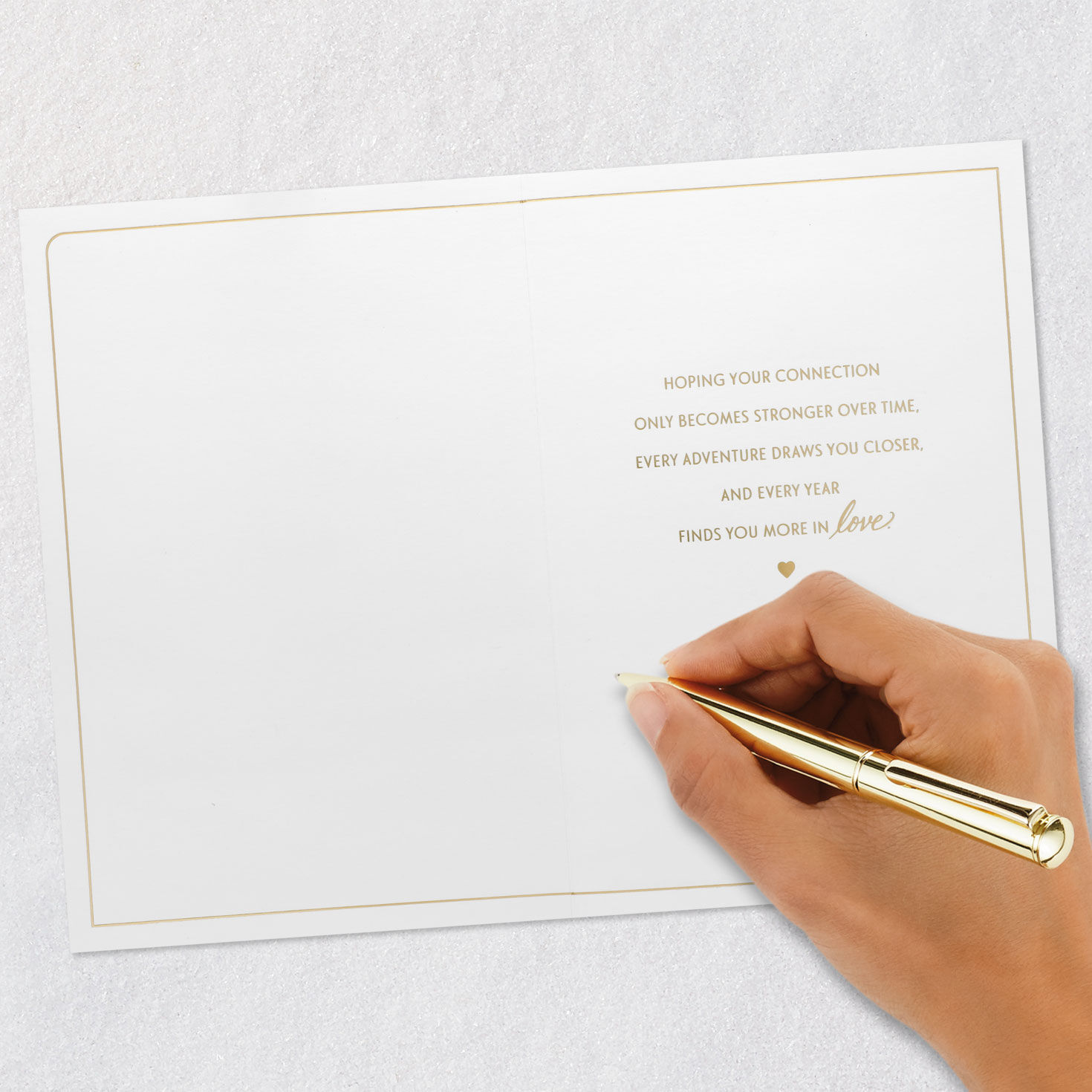 Black White and Gold Wedding Wishes Congrats Card Signing card image number 6