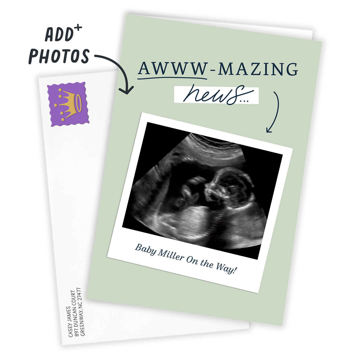 Instant Photo on Mint Folded Congratulations Photo Card  image number 2