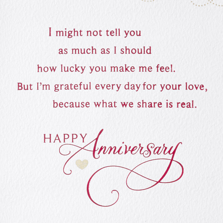 Magenta Heart and Ribbon Anniversary Card for Wife Sentiment image number 3