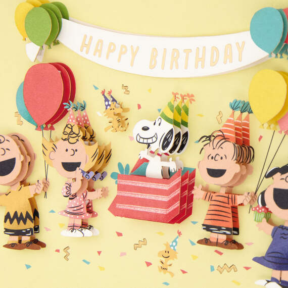 Peanuts® Gang Surprise Party Birthday Card, , large image number 4