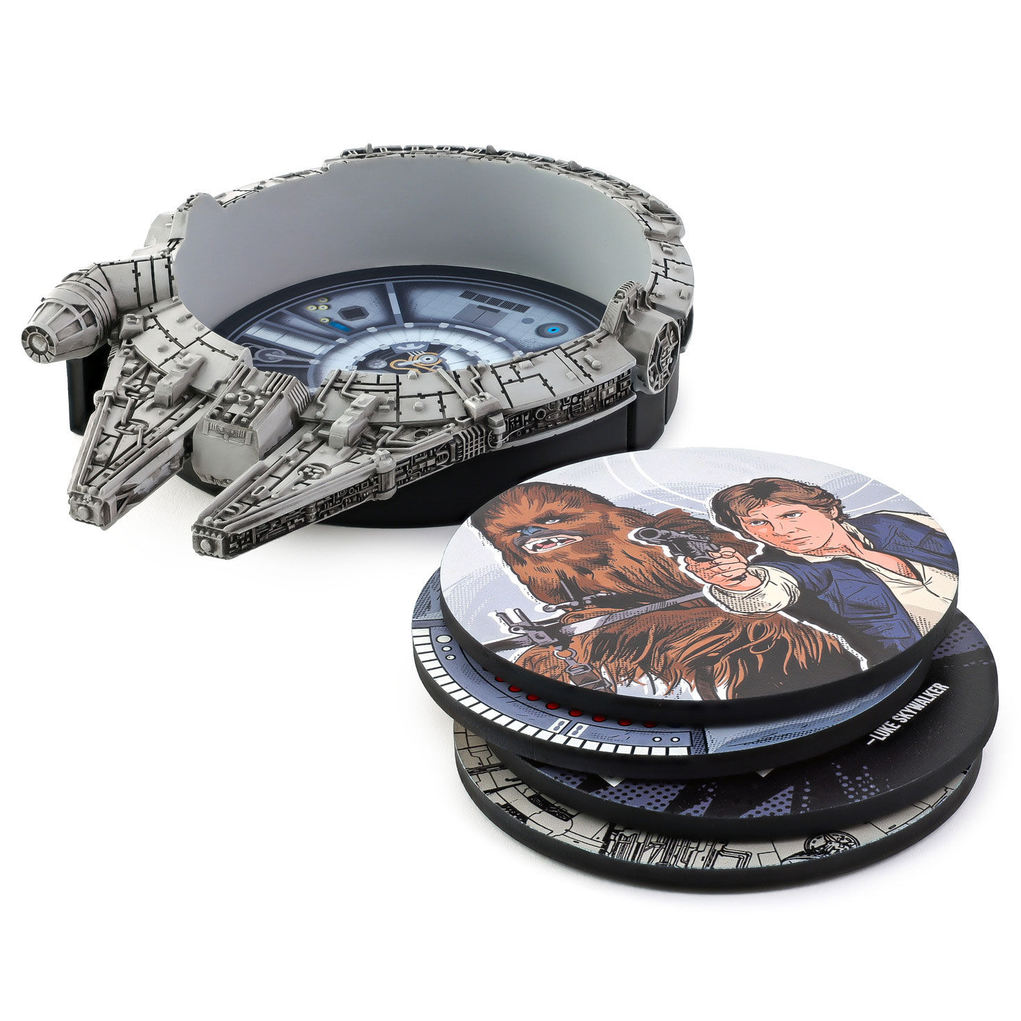Star Wars™ Coasters in Sculpted Millennium Falcon™ Holder