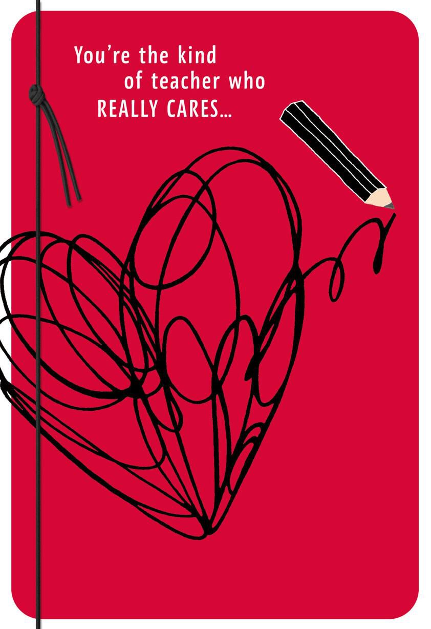 Scribble Heart Valentine's Day Card for Teacher