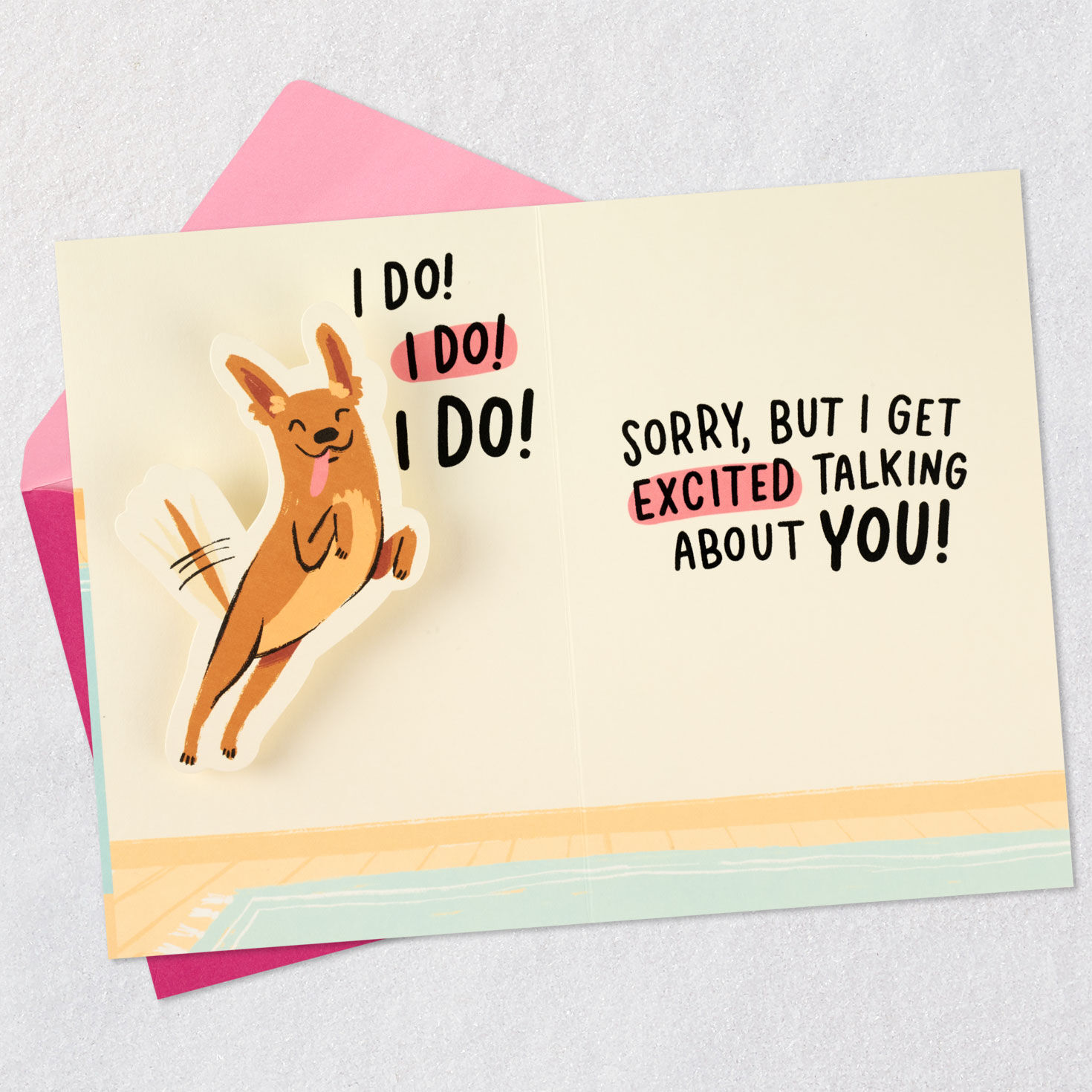 Playful Pop-Up Pup Funny Mother's Day Card From the Dog Open card with envelope image number 4