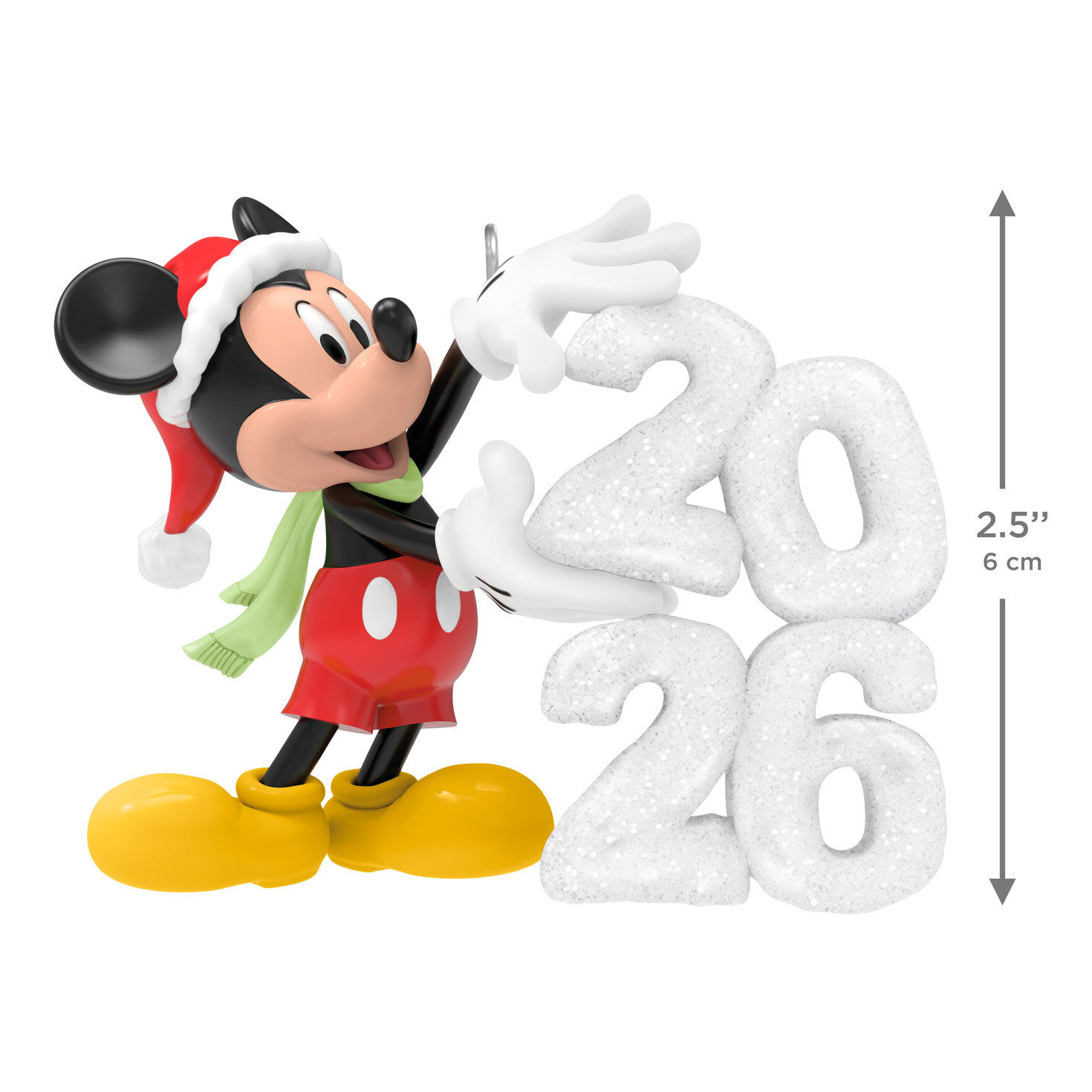 Mickey Mouse 2026 Keepsake Ornament measurement image number 3