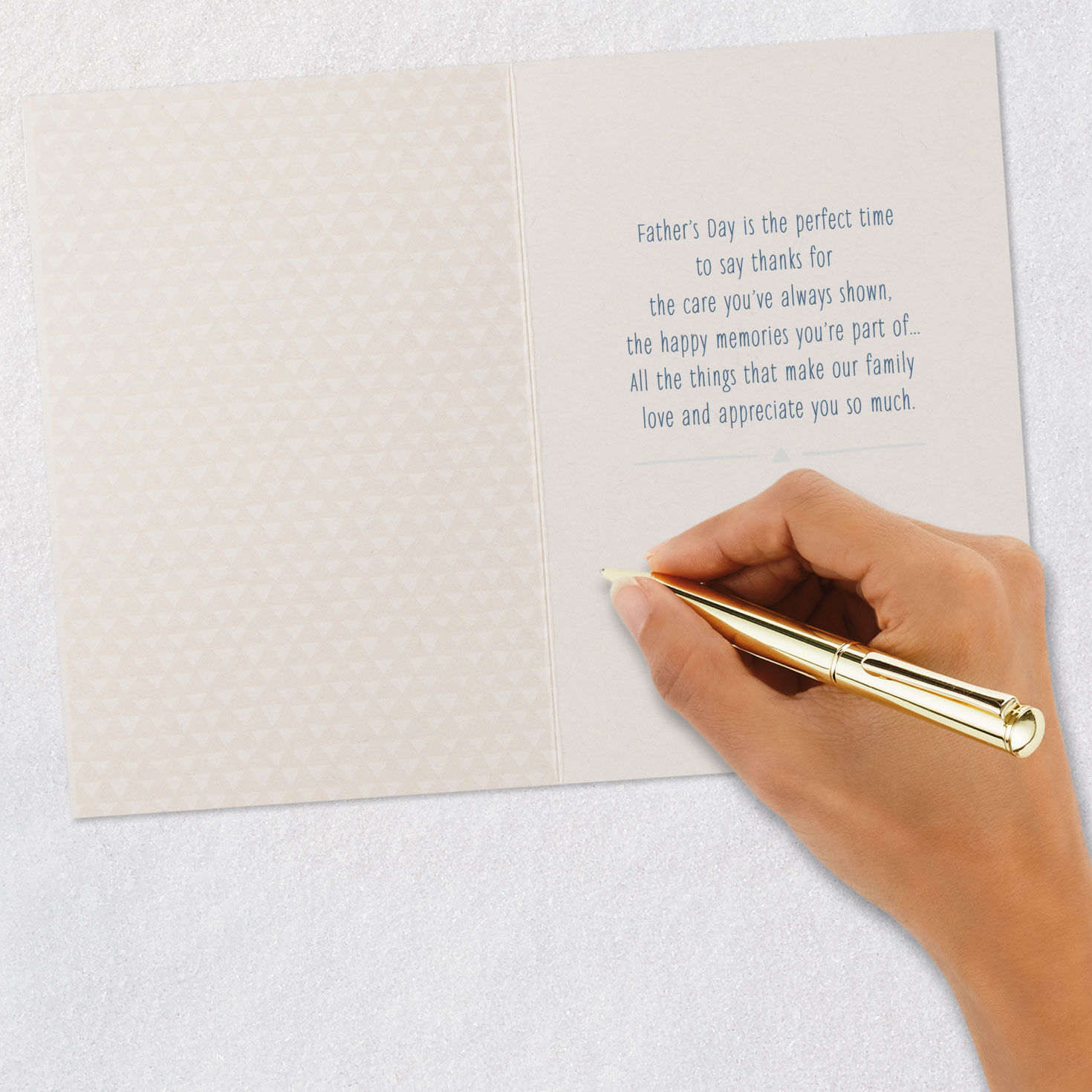 Hand Lettering on Blue Family Father's Day Card Card Front with Envelope and Gold Seal image number 6