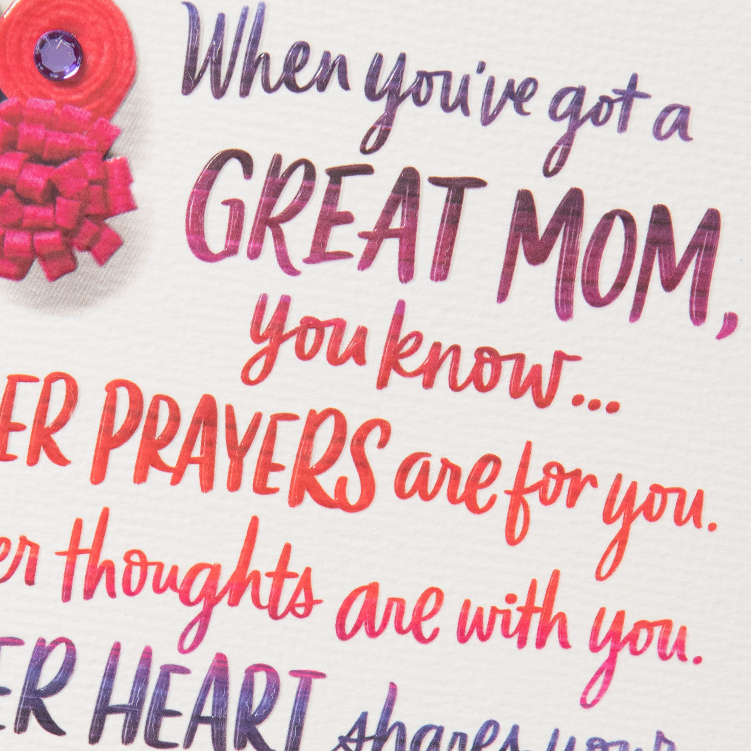 Mod Flowers on White Birthday Card for Mom Card Front Detail image number 4