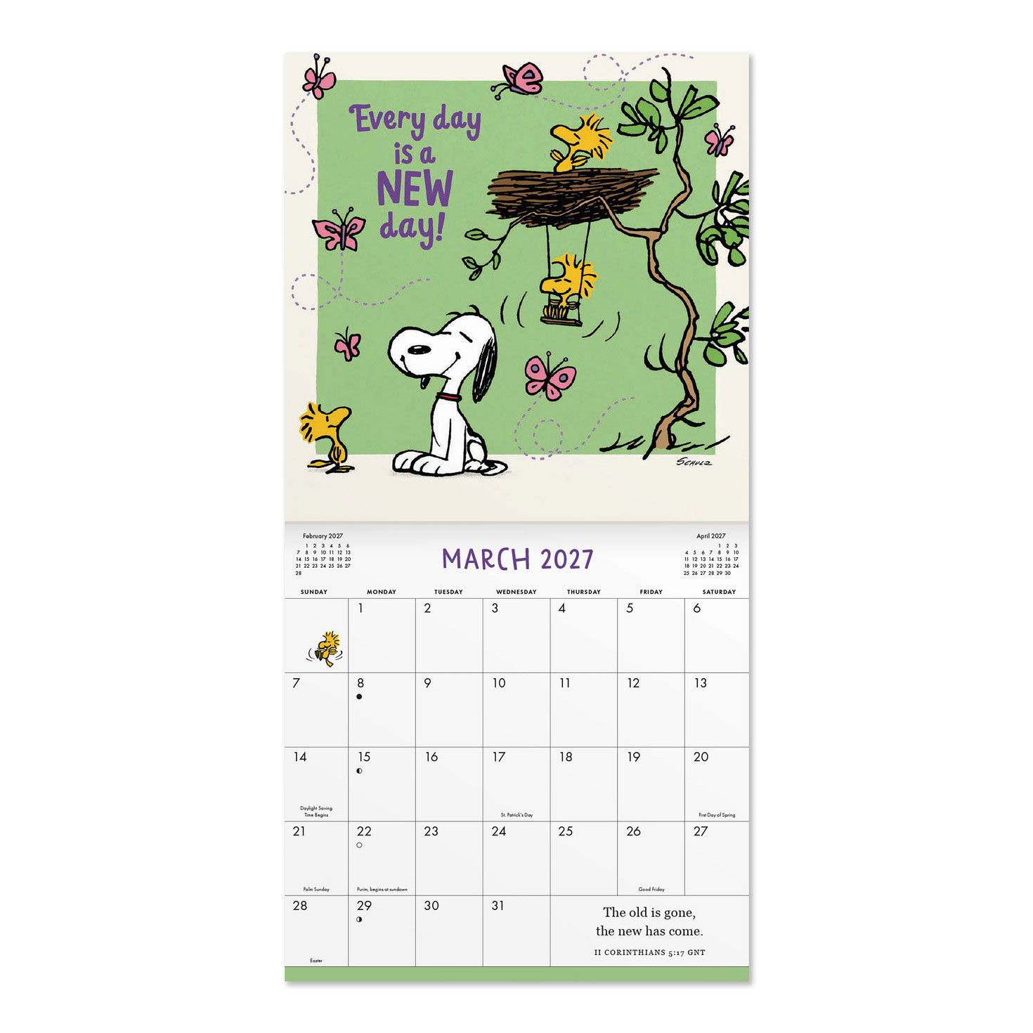 Peanuts Snoopy 2027 7x7 Mini Wall Calendar inside spread image number 4