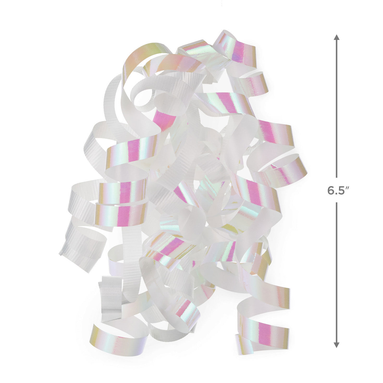 White and Iridescent Curly Ribbon Gift Bow  image number 2