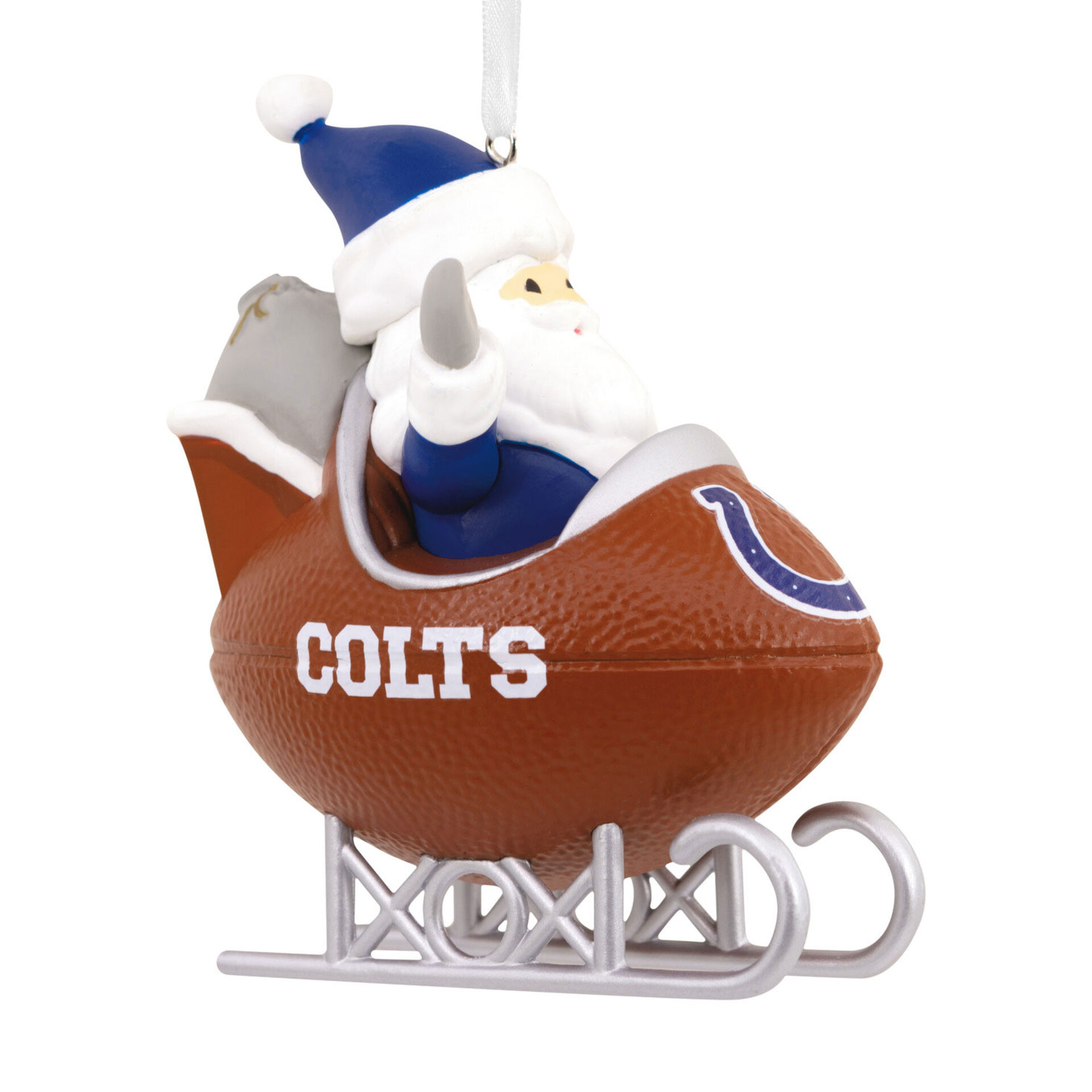 NFL Indianapolis Colts Santa Football Sled Hallmark Ornament Gift