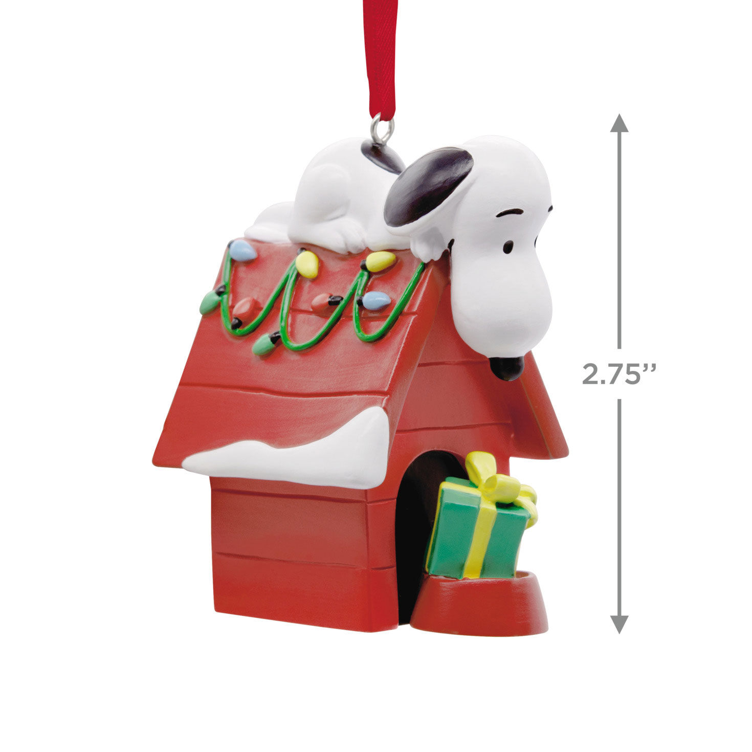 Snoopy on Doghouse Christmas Ornament  image number 3