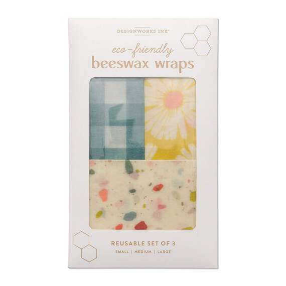 DesignWorks Ink Retro Print Beeswax Food Wraps, Set of 3, , large image number 1