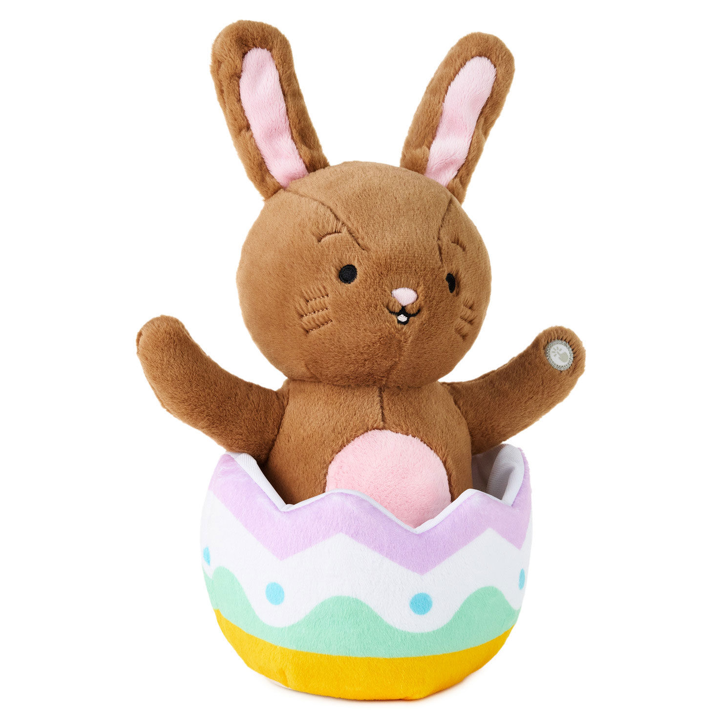 Brown Bunny in Easter Egg Singing and Spinning Plush front image number 5