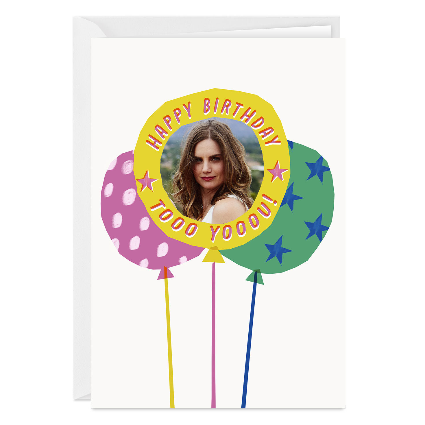 Bold and Bright Balloons Custom Birthday Card