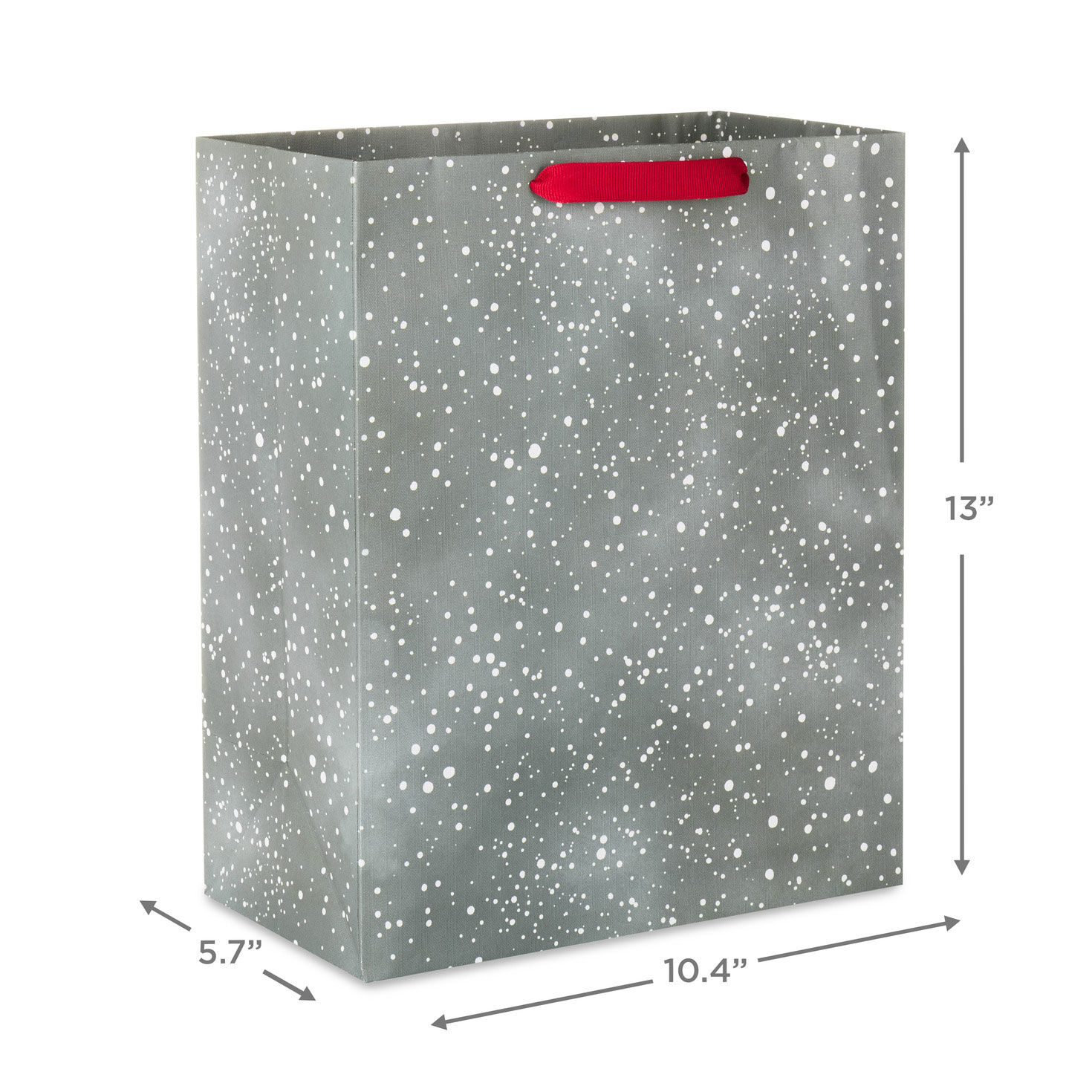 13" Dots of Snow on Gray-Green Large Holiday Gift Bag for only USD 4.49 | Hallmark