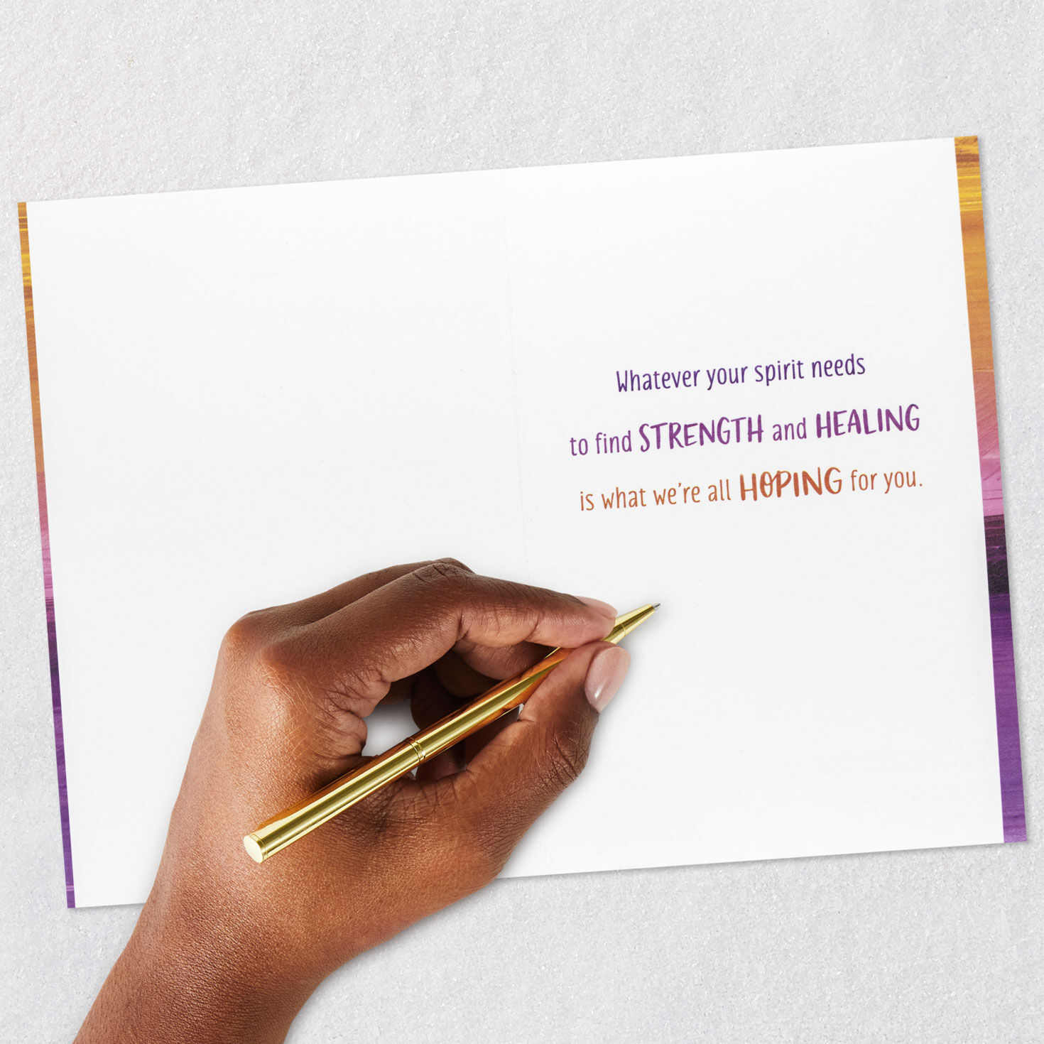 Amber, Pink and Purple Ombr&eacute; Get Well Card Signing card image number 6