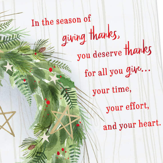 Thanks for All You Give Christmas Card for Caregiver, , large image number 4