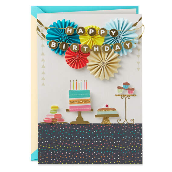 Party Banners and Treats Birthday Card, , large image number 1