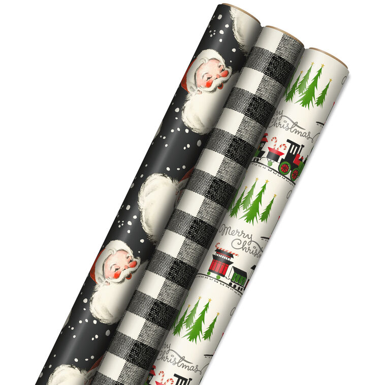 Old-Fashioned Christmas 3-Pack Wrapping Paper, 120 sq. ft.