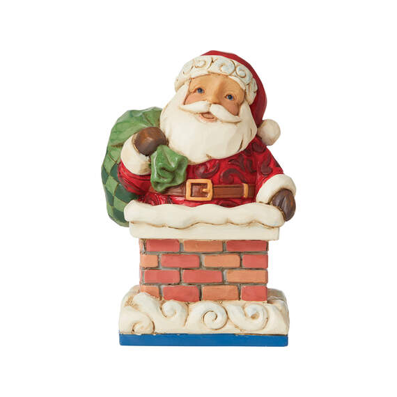 Jim Shore Santa in Chimney Mini Figurine, 3.875"