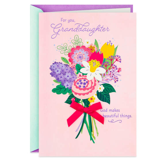 God Makes Beautiful Granddaughters Easter Card, , large image number 1