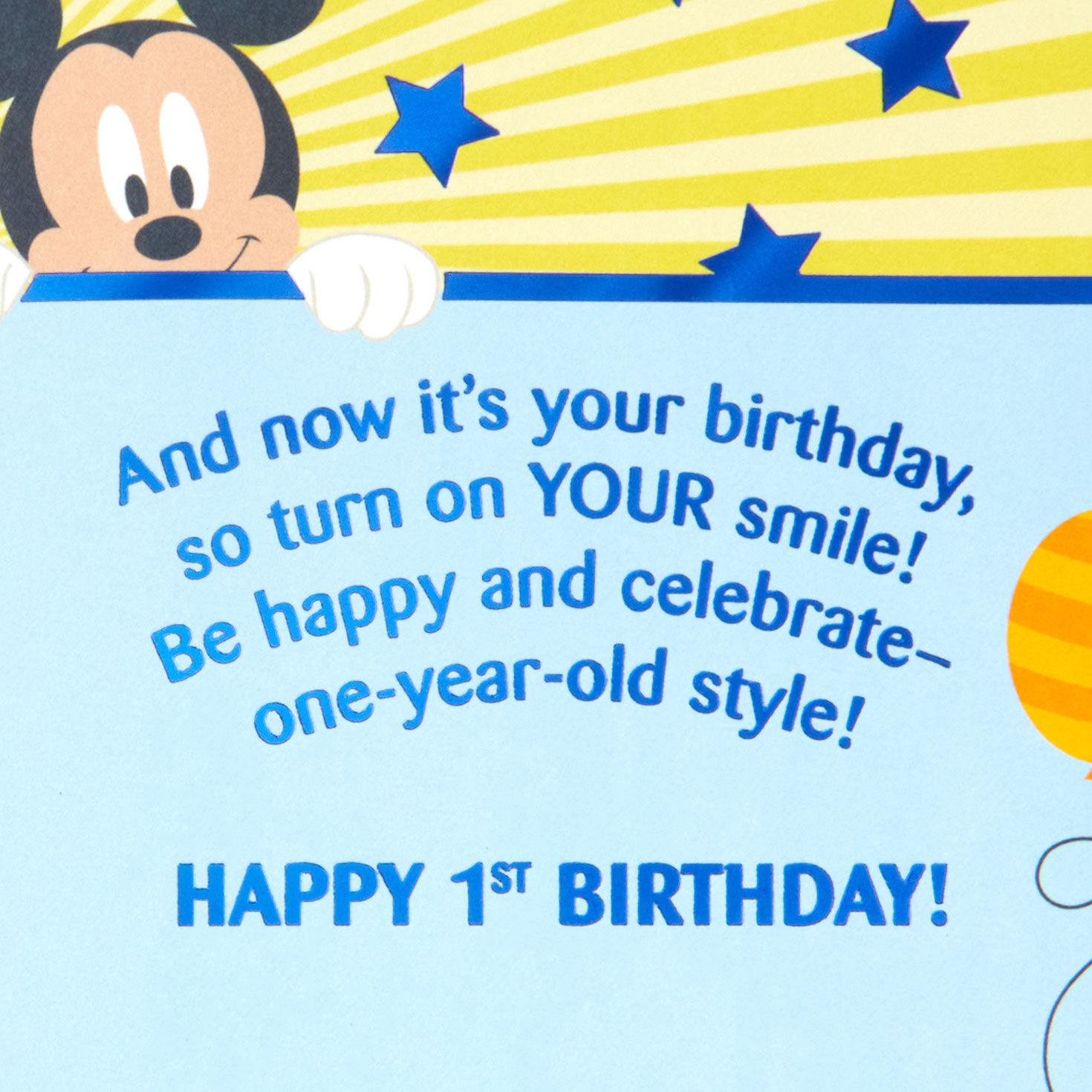Disney Mickey Mouse Be Happy and Celebrate First Birthday Card for only USD 5.99 | Hallmark