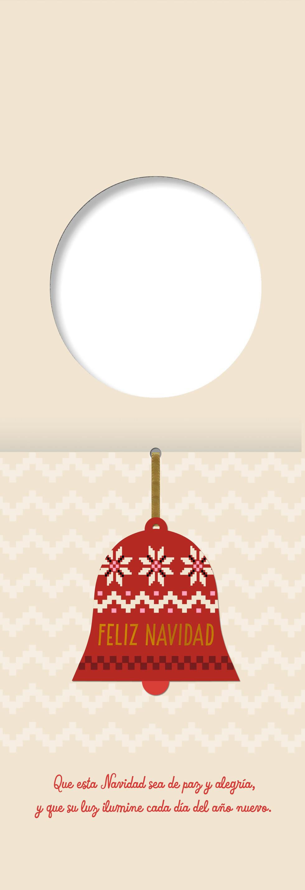 Peace and Joy Spanish-Language Christmas Card With Ornament