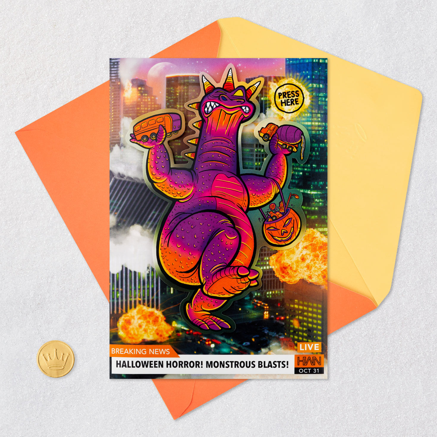 Farting Monster Funny Halloween Card With Sound and Motion for only USD 9.99 | Hallmark