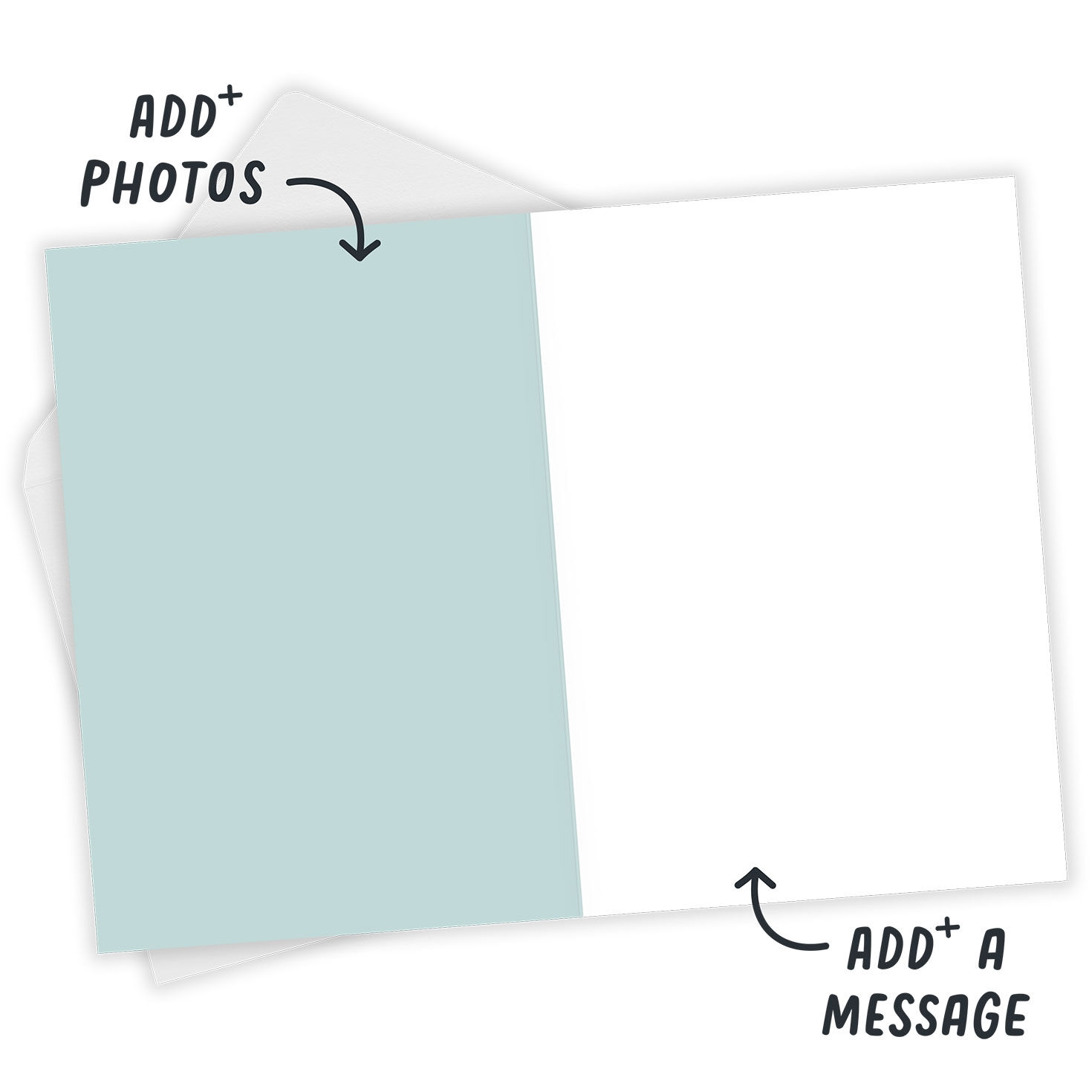 Mountain Scene Polaroid Photo Personalized Card Open Card with Envelope indicating personalization image number 4