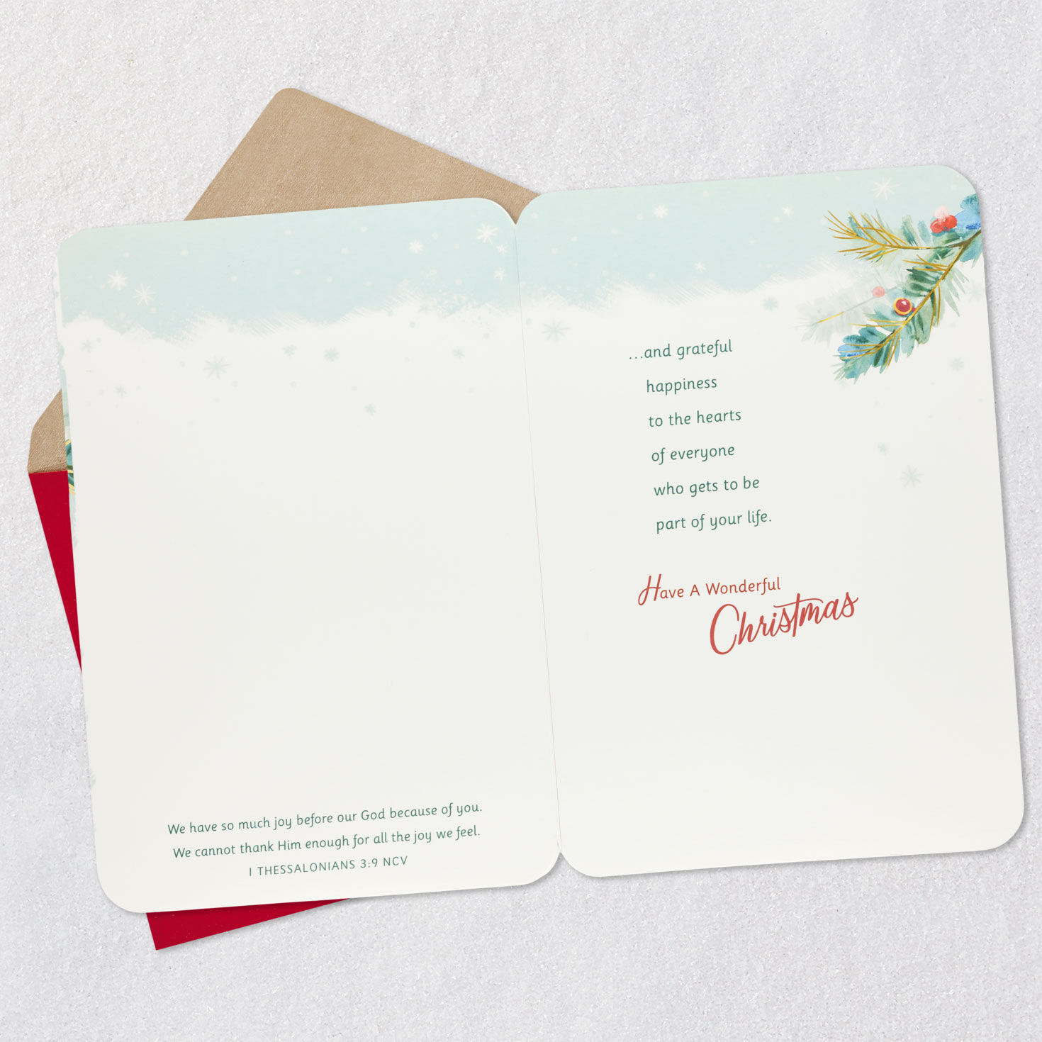 Star on Branch Religious Christmas Card for Son Open card with envelope image number 4
