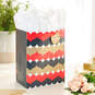 17" Rows of Hearts Extra-Deep Valentine's Day Gift Bag With Tissue Paper, , large image number 2