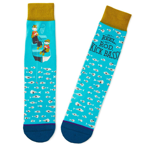 Kick Bass Fishing Funny Crew Socks, 