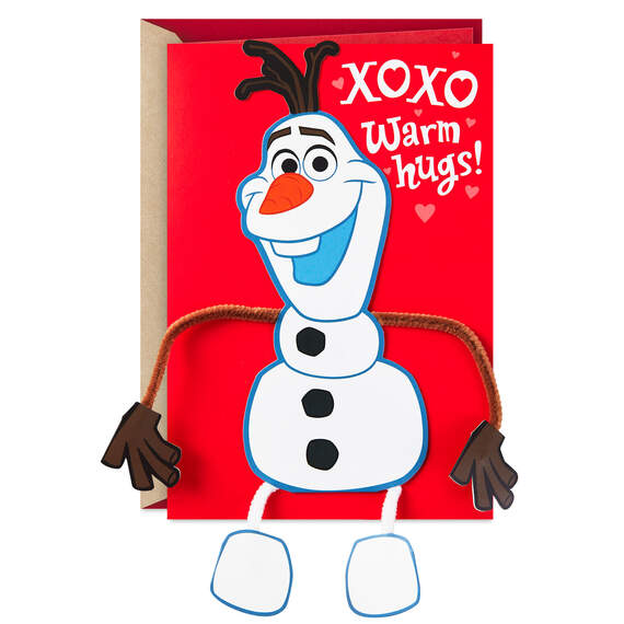 Disney Frozen Olaf Warm Hugs Valentine's Day Card With Posable Character