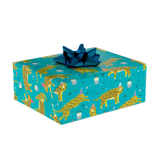 Party Tigers/Leopard Print Reversible Wrapping Paper, 20 sq. ft., 