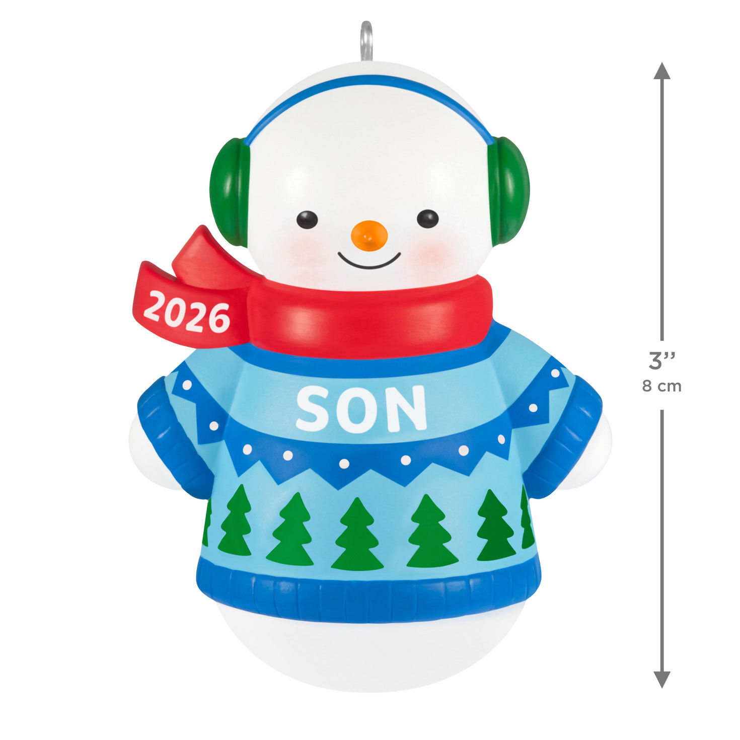 Son Snowman 2026 Keepsake Ornament measurement image number 3