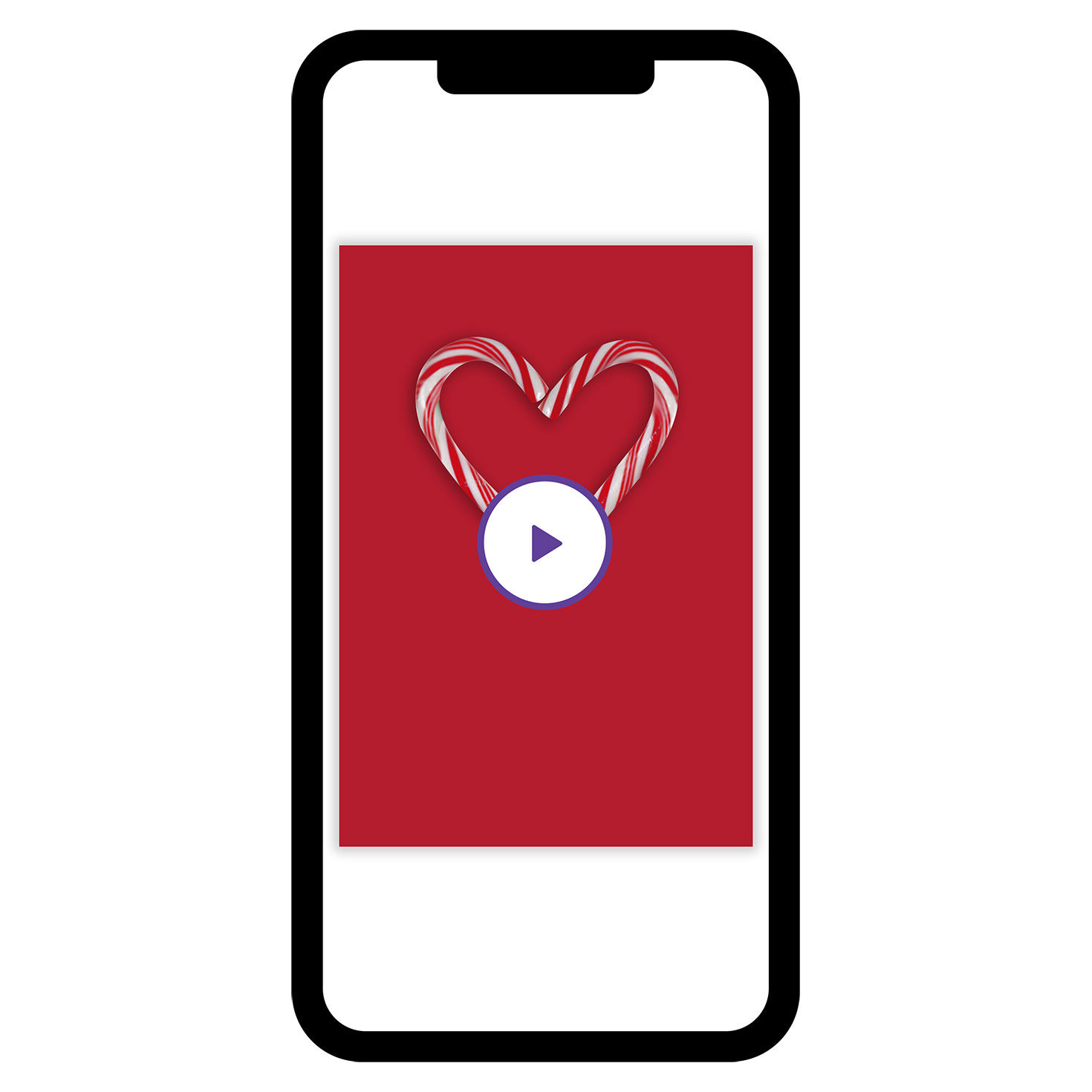 Candy Cane Heart Holiday eCard