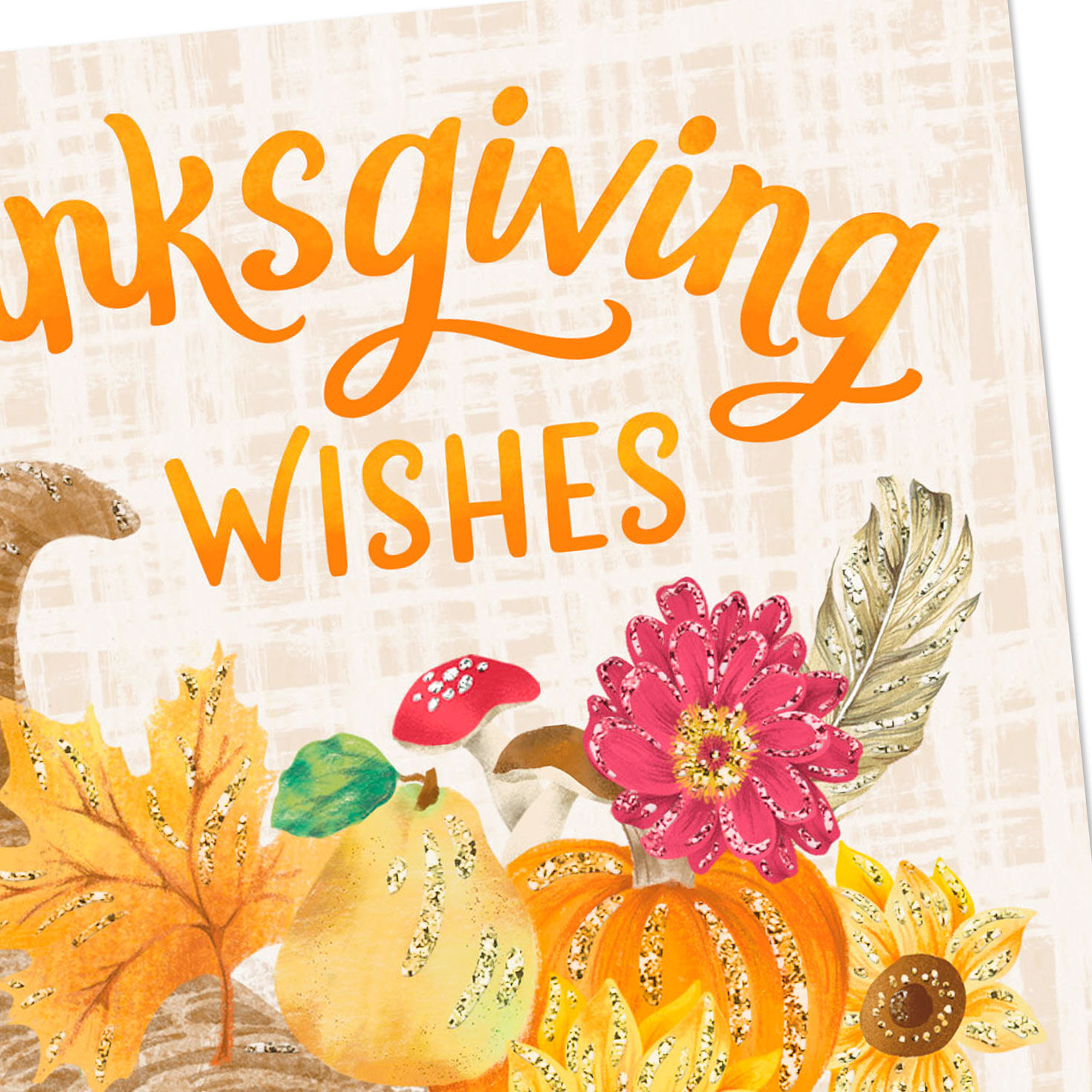 Rustic Cornucopia Thanksgiving Card Card Front Detail image number 4