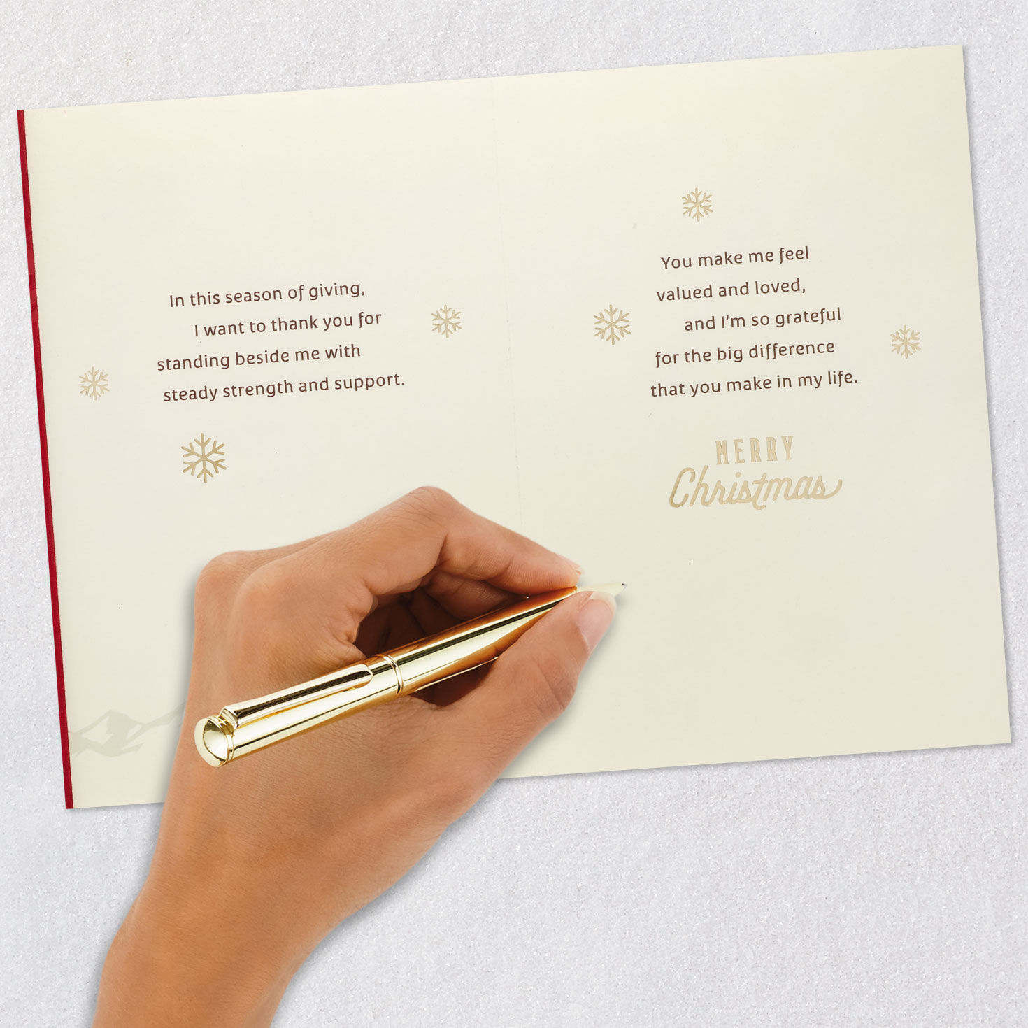 Golden Deer Christmas Card for Husband signing card image number 7