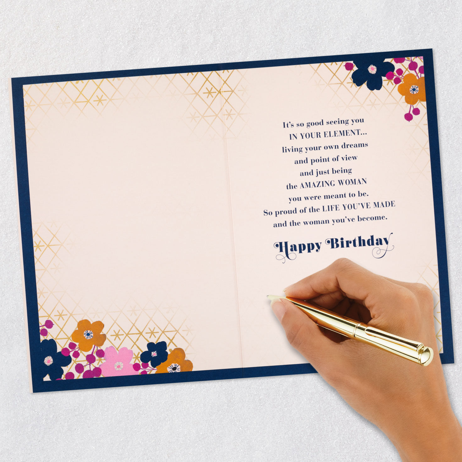 Heart and Flowers Birthday Card for Daughter signing card image number 6