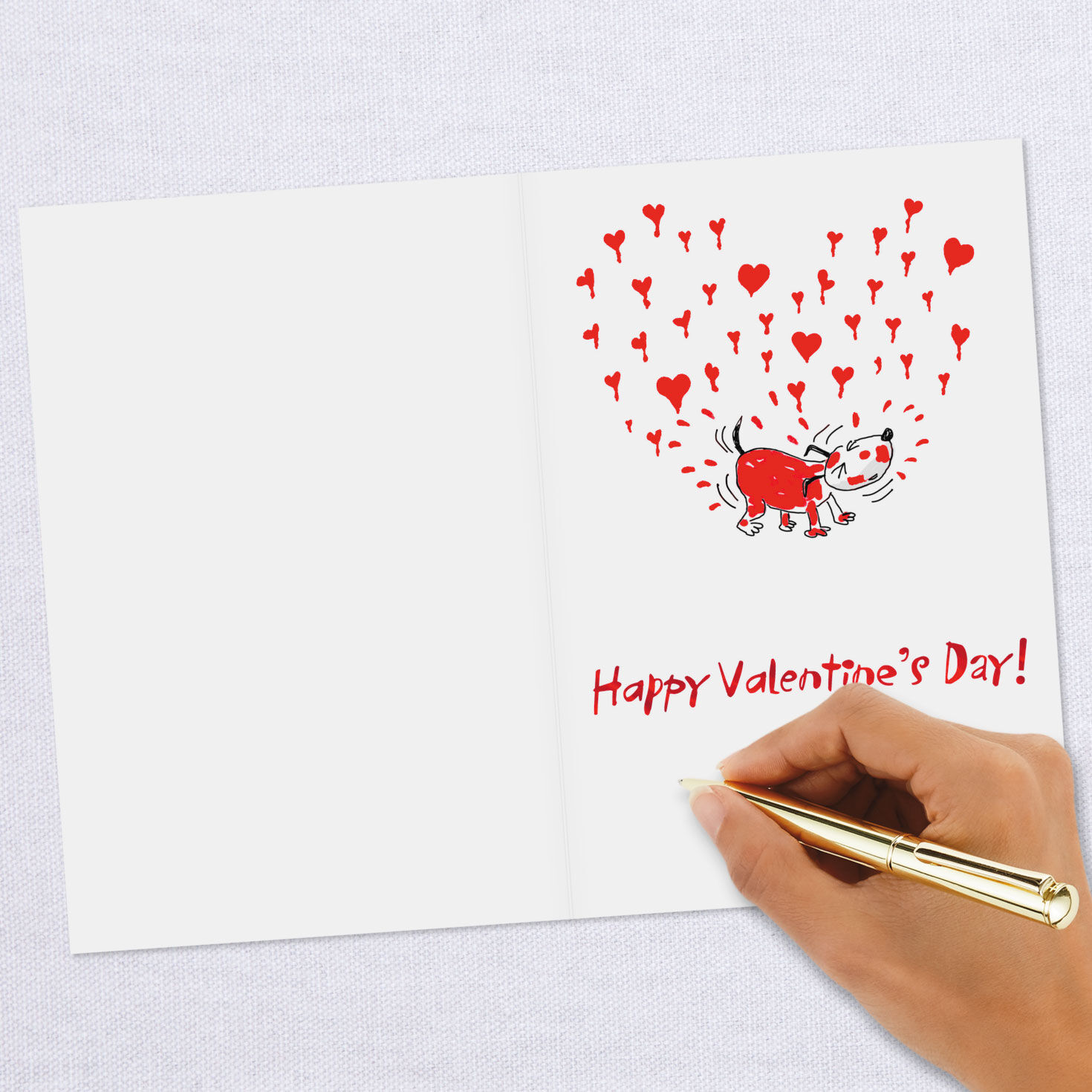 Cute Puppy Dog and Paint Happy Valentine's Day Card signing ard image number 6