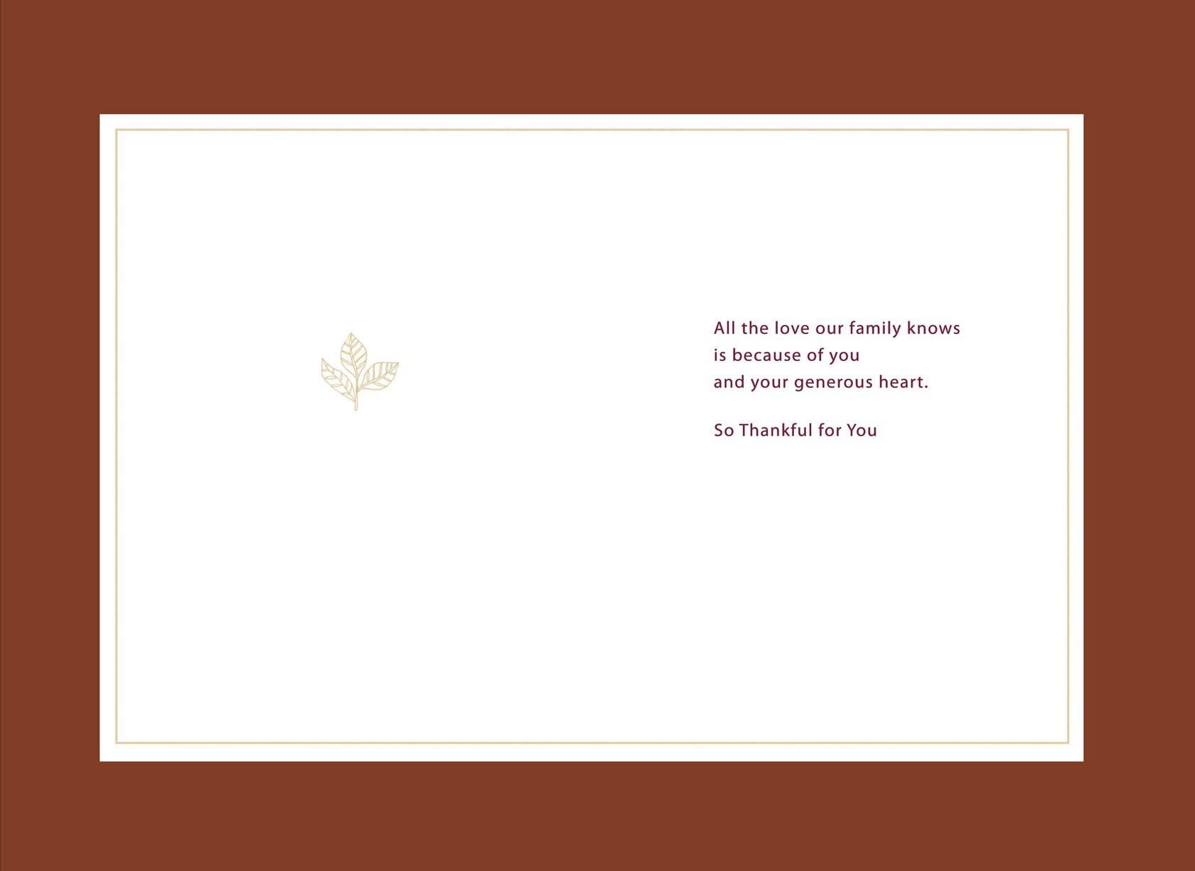 Mom's Generous Heart Thanksgiving Card