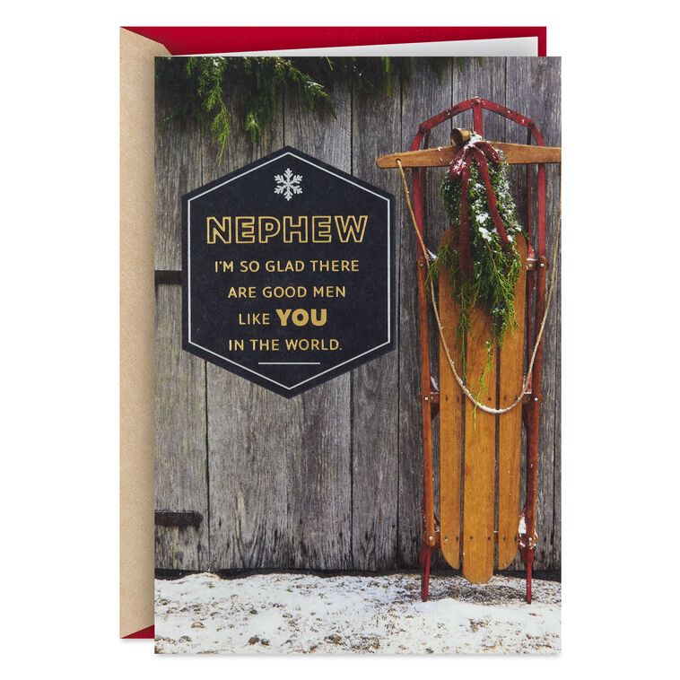 You're a Good Man Christmas Card for Nephew