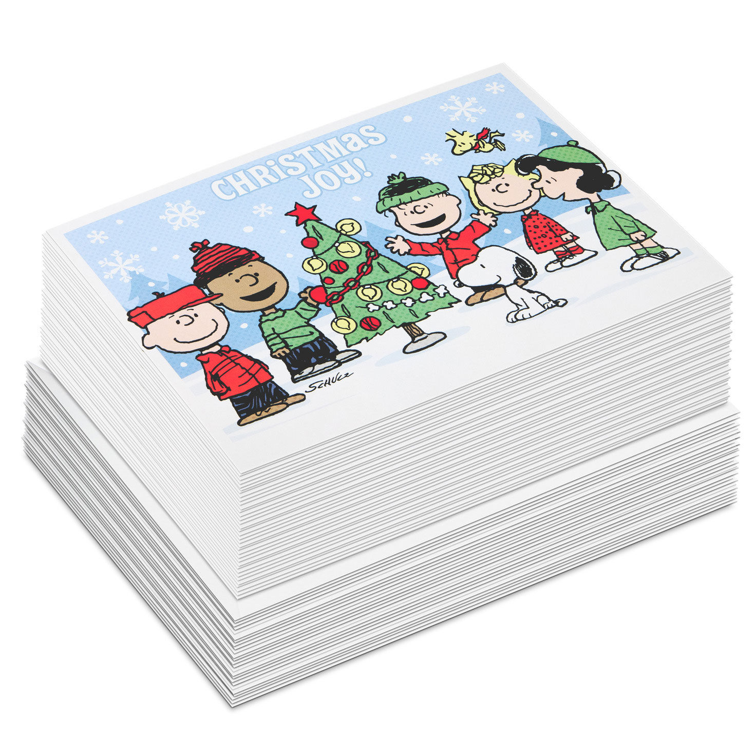 Good News Christian Faith Peanuts Christmas Cards fronts stacked image number 2
