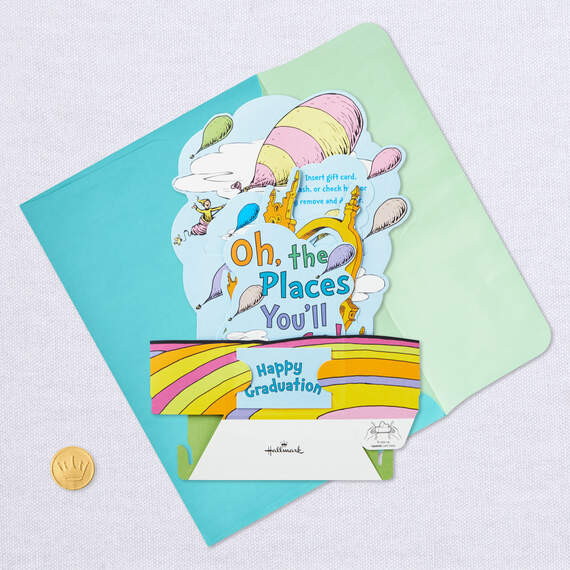 Dr. Seuss™ Oh, the Places You'll Go! Money Holder 3D Pop-Up Graduation Card, , large image number 4