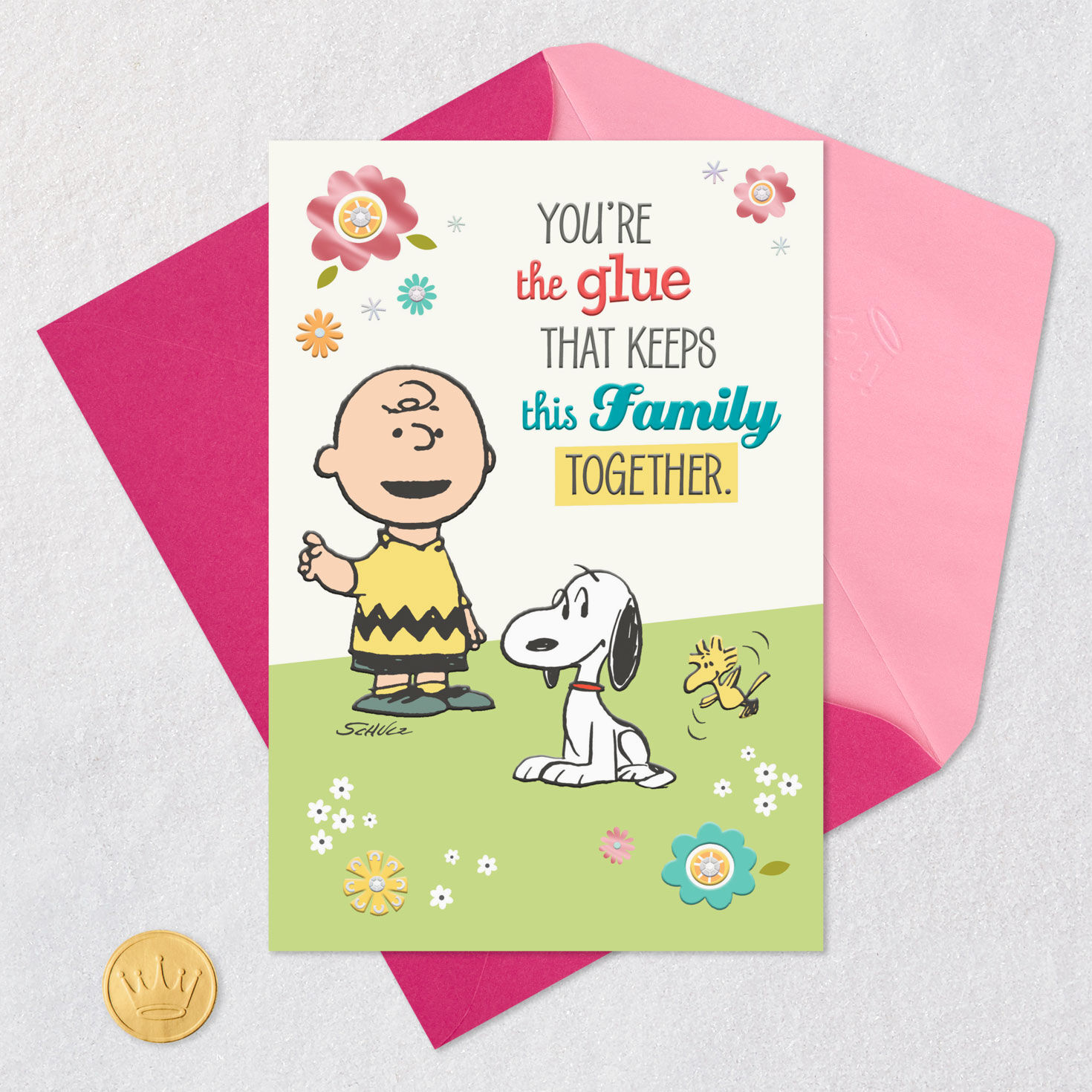 Peanuts Gang Funny Mother's Day Card From All Card Front with Envelope and Gold Seal image number 5