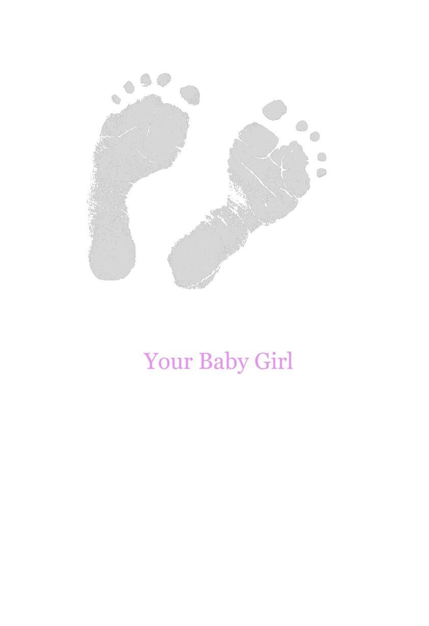 Pink Footprints New Baby Girl Card