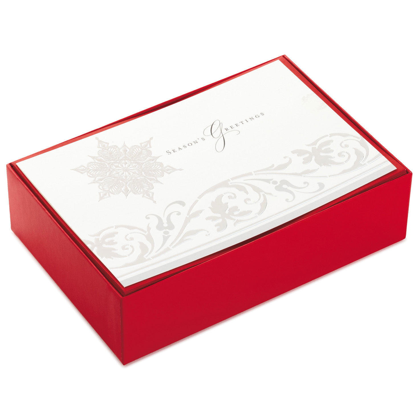 Season's Greetings Snowflake Christmas Cards, Box of 40