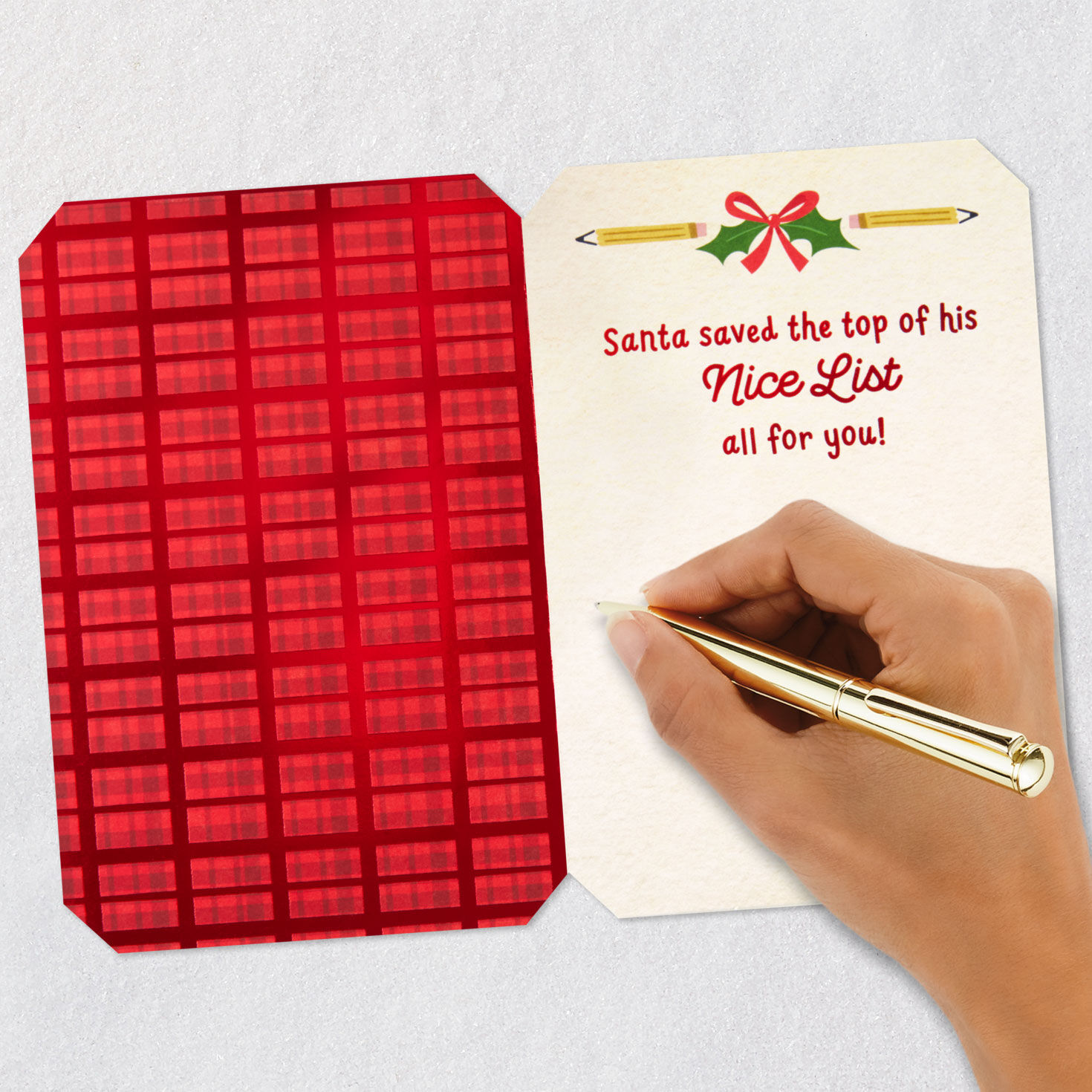 Santa Mickey Mouse Christmas Card for Teacher From Kids signing card image number 6