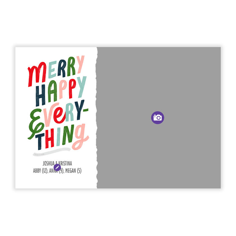 Merry Happy Everything Flat Holiday Photo Card, , large image number 5