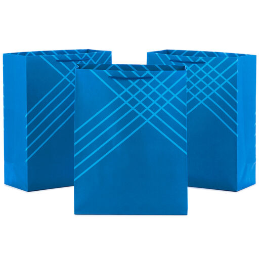 14.4" Royal Blue 3-Pack Gift Bags, 